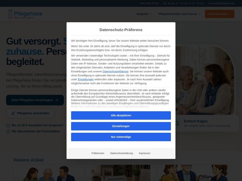 Zuzahlungsfreie Pflegehilfsmittel - für alle mit Pflegegrad 1 bis 5